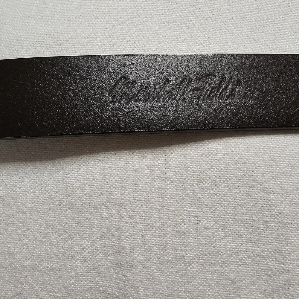 Elegant Dark Brown Leather‎ Belt with Silver Buckle